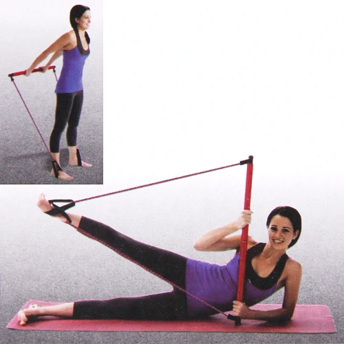 Гимнастическая палка с эспандерами Пилатес, фиолетовый_11