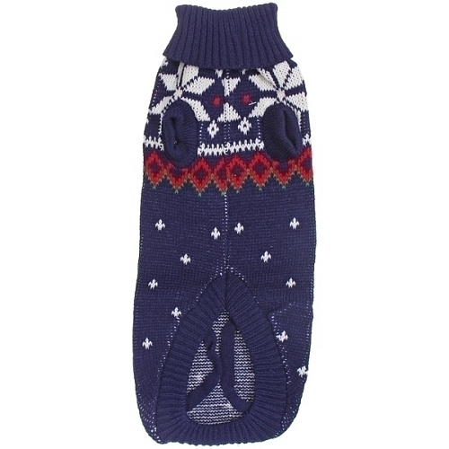 Кофта - свитер для мелких пород собак и кошек BRO Style, снежинки, цвет синий, р XL_5
