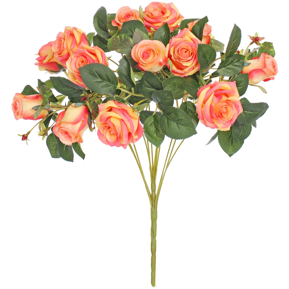 Искусственные цветы "Розовая фантазия" 48см 13 цветков оранжевые