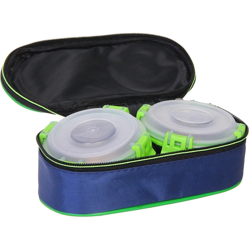 Набор Ланч-бокс 2шт 106см из нержавеющей стали с пластиковой крышкой в чехле_7