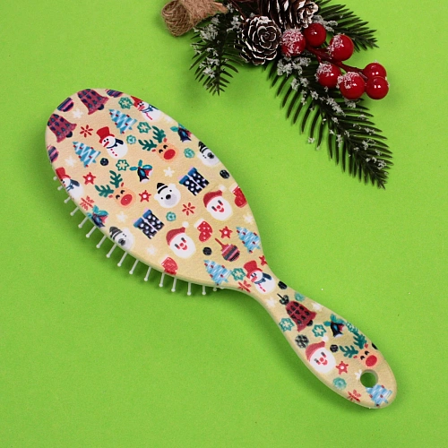 Расчёска массажная Mon Possier - Новогодние чудеса, цвет желтый, 7,522,5см_6