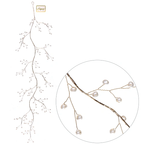 Ветка декоративная "Жемчужное сияние" 100 см, Белый