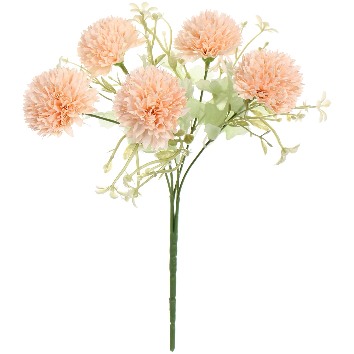 Искусственные цветы "Букет хризантем" 25см 5 цветков персиковые