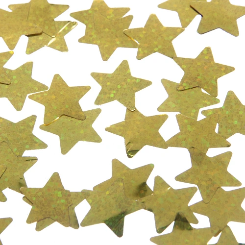 Конфетти Звездочки галограмма 15 г (2 см), Золото_2
