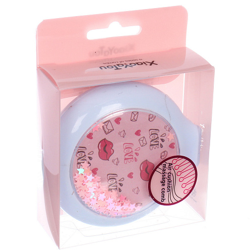 Расческа массажная складная детская АМОР, микс 4 дизайна, 6,52см (PVC коробка)_16