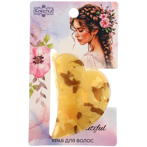 Заколка - краб для волос AKS-EMPIRE, сердце, цвет микс 6 цветов, 4,53см_9