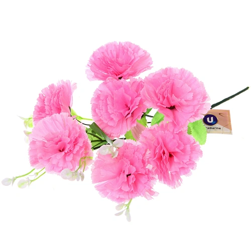 Искусственные цветы Букет Гвоздик 34см 7цветков розовые_4