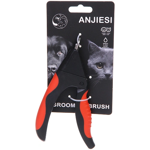 Когтерез - гильотина для животных ПРОФФ - МОЙ БРО, прорезиненная ручка, цвет красныйчерный, 816см _3