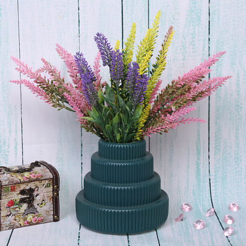 Ваза из пластика Marlen-Пирамида 0,5л 16158,2см цвет морская волна_3