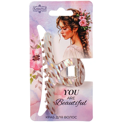 Заколка - краб для волос AKS-EMPIRE, петля, микс 6 цветов, 7,84,5см_13