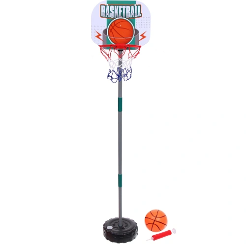 Набор тренировочный для баскетбола ZG270-223 кольцо с подставкой 135 см, сетка, мяч 12 см, насос_3