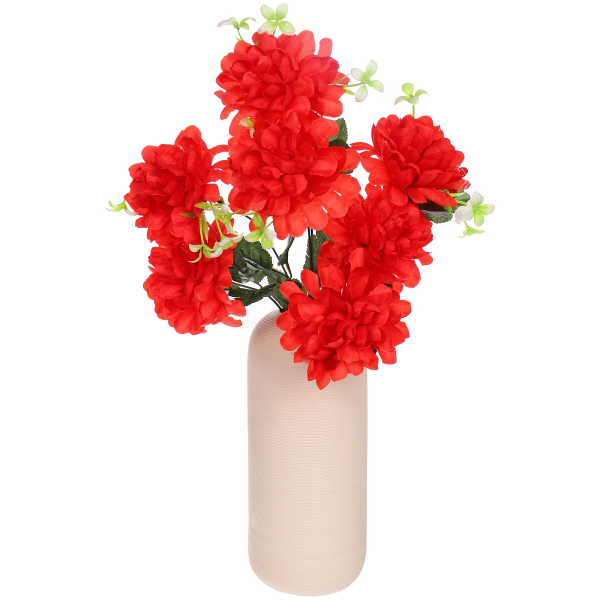 Искусственные цветы "Цветочная мелодия" Хризантемы 49см 7 цветков красные