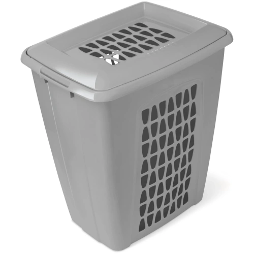 Корзина для белья Молетта 45л прямоугольная с крышкой пыльно-серая С701ПСЕР
