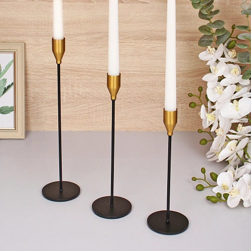 Подсвечники "GRACE" 22 /27/32 см (набор 3 шт), Черный