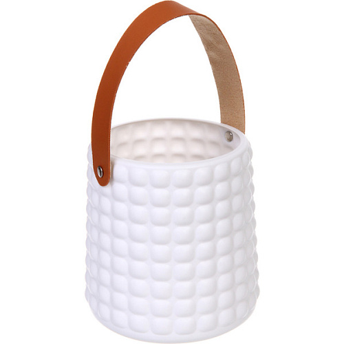 Ваза из пластика Адель 1414,5см клетка,  цвет белый_3