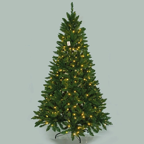 Ёлка "Свет в ночи" 210 см, ПВХ (1100 веток) 420 ламп LED (свечение-Теплый белый)