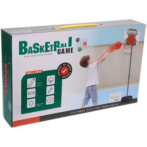 Набор тренировочный для баскетбола ZG270-223 кольцо с подставкой 135 см, сетка, мяч 12 см, насос_4