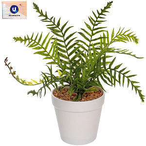 Цветок искусственный в горшке "Папоротник" 24см