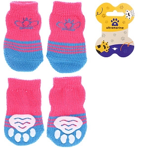 Носочки для животных "LAPUSIK", королева, цвет розовый, размер l, 3,5см