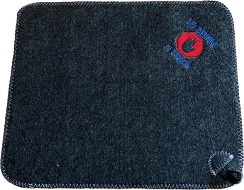 Коврик банный с вышивкой "Без веника не входить", цвет серый, без упаковки