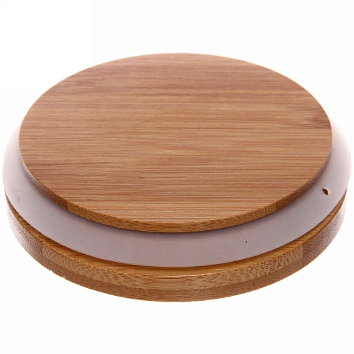 Банка для продуктов стеклянная 600мл Хай-Тек с бамбуковой крышкой_4