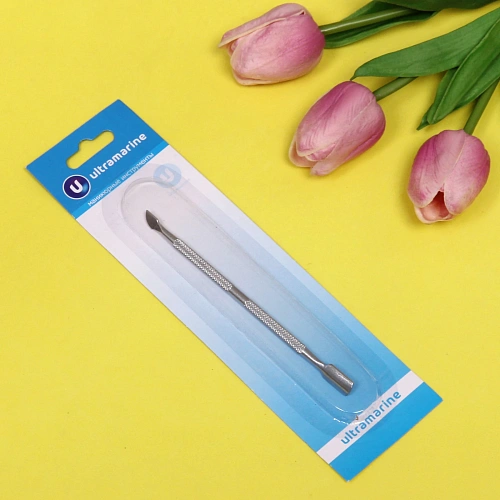Шабер для удаления кутикулы на блистере Ультрамарин, цвет серебро, 12см_4