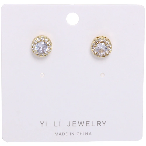 Серьги из гиппоалергенного металла со стразами ПАЛУМНА, классика, цвет золото и серебро, 1,2-dсм_6