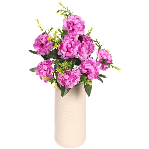 Искусственные цветы Цветочная мелодия Гортензии 40см 10 цветков сиреневые_6