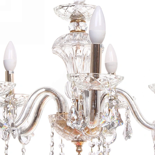 Люстра подвесная в стиле барокко Aroma 540Вт 25-S806 со стеклянными основаниями_7