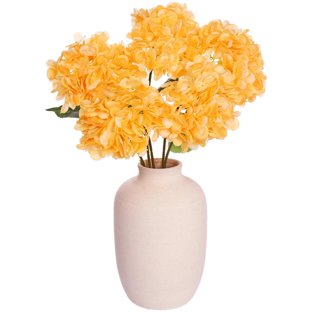 Искусственные цветы "Гортензия"  48см 5 цветков желтые