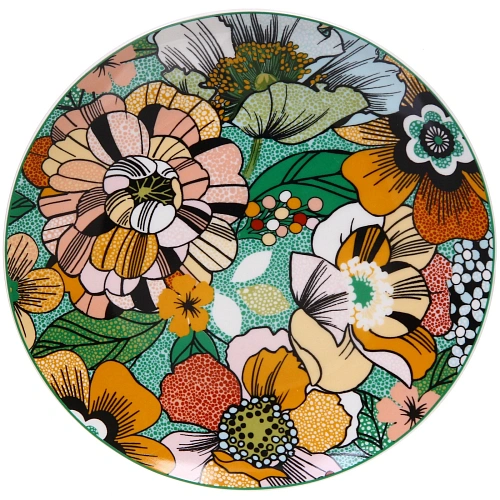 Тарелка керамическая в наборе 2шт Цветочная радуга 20,5см _3