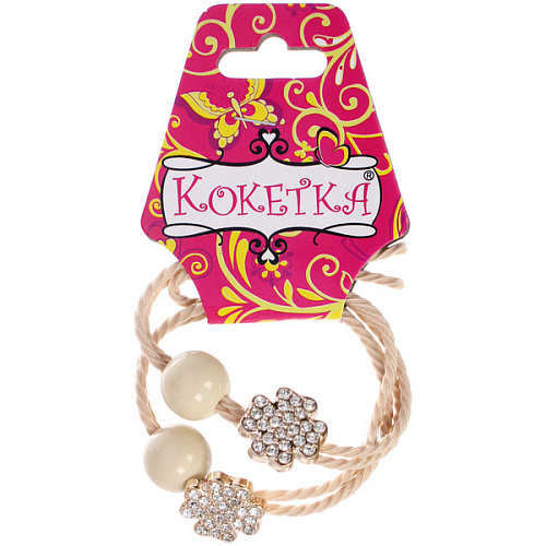 Резинки для волос 2шт ФАНТЕЭГРО, клевер, цвет черный, молочный и коричневый, d-55см (Кокетка)_3