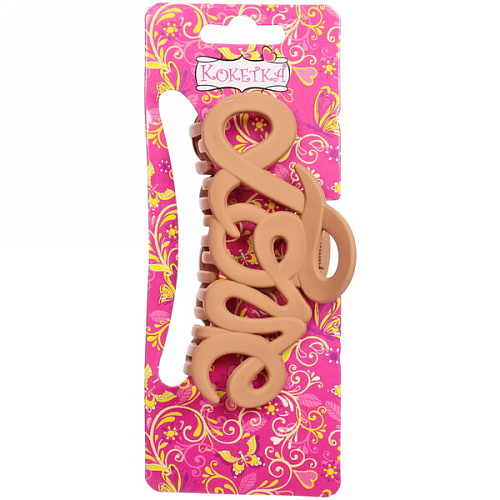 Заколка-краб для волос  на блистере Style Matte, вензеля, микс 6 цветов, 9см  (Кокетка)_19