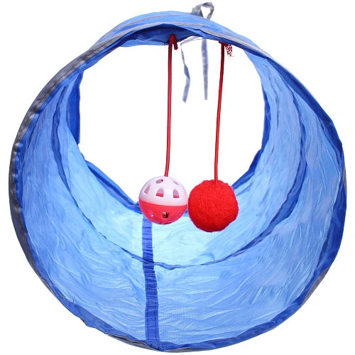 Игровой туннель для животных МурМяу, цвет голубой, 4625см_4