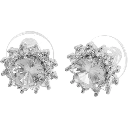 Серьги из гиппоалергенного металла со стразами ПАЛУМНА, классика, цвет золото и серебро, 1,3-dсм_7