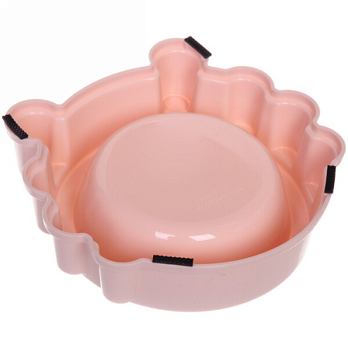 Миска пластиковая с металлической чашкой Колор-Лягушка 205см цвет нежно-розовый_13