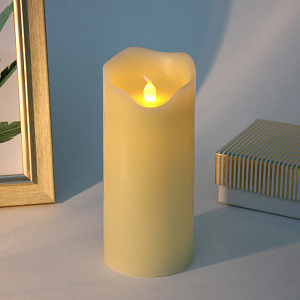 Сувенир с подсветкой "Свеча восковая - Ангел" 7,5*17,5 см - облита воском (работает от батареек 3 ААА)