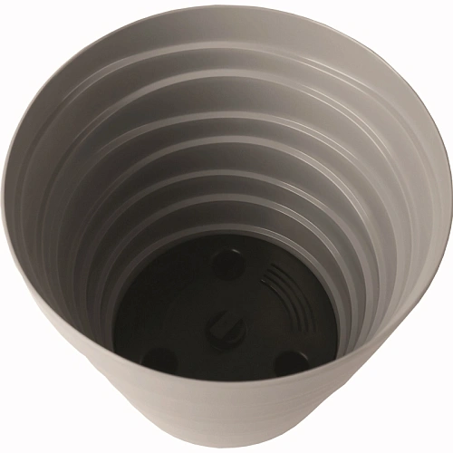 Кашпо для цветов пластиковое 0,9л d-13,2см Бархан Серый жемчуг_3