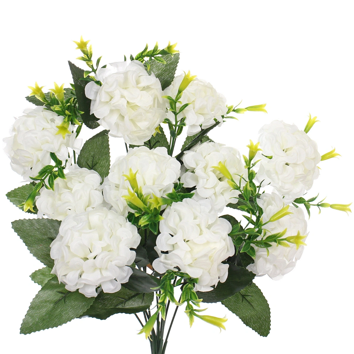 Искусственные цветы "Цветочная мелодия" Гортензии 40см 10 цветков белые