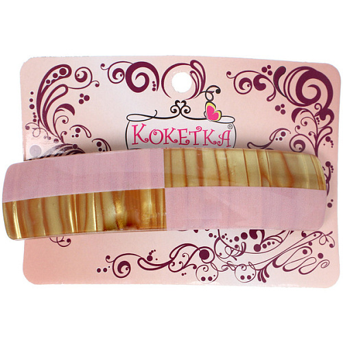 Заколка - автомат ЭКЛЕР, форма прямоугольная, тайра, микс 5 цветов, 10,53см (блистер Кокетка)_6