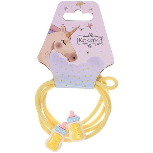 Резинки для волос 2шт МИМИШКА, бутылочка, микс 5 цветов, d-5,5см (подвес Единорог)_7