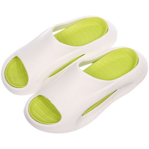 Шлепанцы мужские "PRIME", цвет белый, зеленая стелька, р-р 44-45