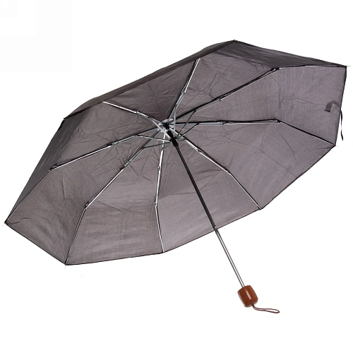 Зонт мужской механический Ультрамарин, коричневая ручка, цвет черный, 8 спиц, d-105см, длина в слож виде 24см_6