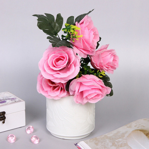 Ваза из пластика Ивет 1010см цвет белый_3