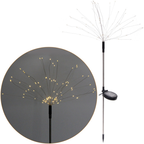 Светильник на солн.батарее "Одуванчик" 62 см (штекер), 25 нитей, 90 ламп, 8 реж., Теплый белый