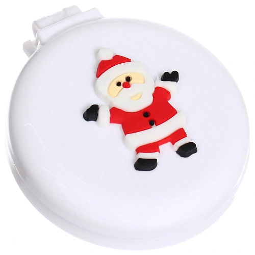 Расчёска массажная складная с зеркалом Новогодний Дед Мороз, цвет микс, d-6см_23