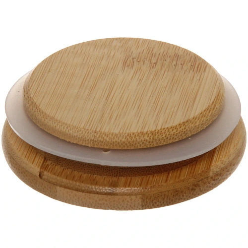 Банка для продуктов стеклянная 250мл Хай-Тек с бамбуковой крышкой 6,510см_3