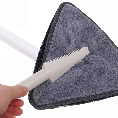 Швабра треугольная с отжимом, ручка 130 см цвет белый_13