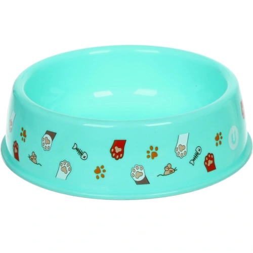 Миска пластиковая "МОЙ БРО - Любимые лапки!, цвет мятный  21*6,5см (логотип на миске) 700мл