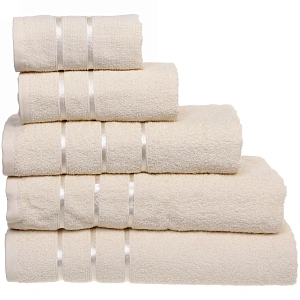 Полотенце махровое 70*140см "LUNA" цвет бежевый 01020 плотность 360гр/м2 с петелькой-подвесом